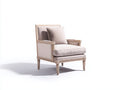 Sillón tapizado 78 x 82 x 96 cm - beige-madera natural - estructura de madera tallada estilo clásico