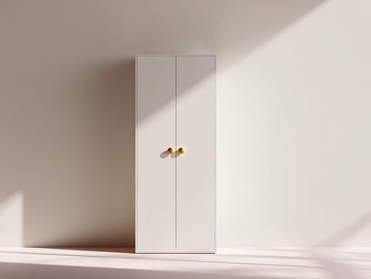 Armario de madera 80 x 50 x 190 cm - beige claro - dormitorio - diseño moderno de 2 puertas